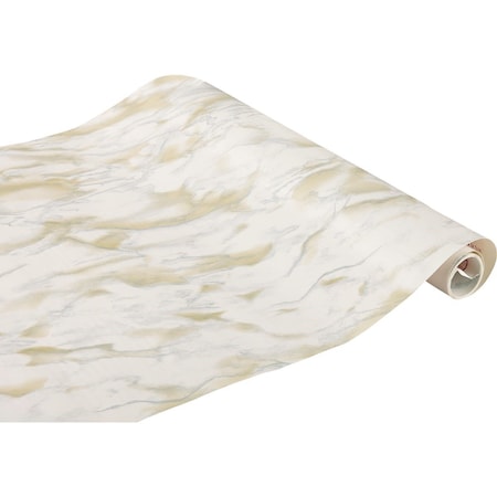 Con-Tact Brand Creative Covering 18 In. x 9 Ft. White Marble Self-Adhesive Shelf Liner 09F-C9533-01